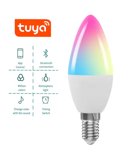 Ampoule LED Bougie Intelligente E14 RGB 220V – Contrôle Bluetooth